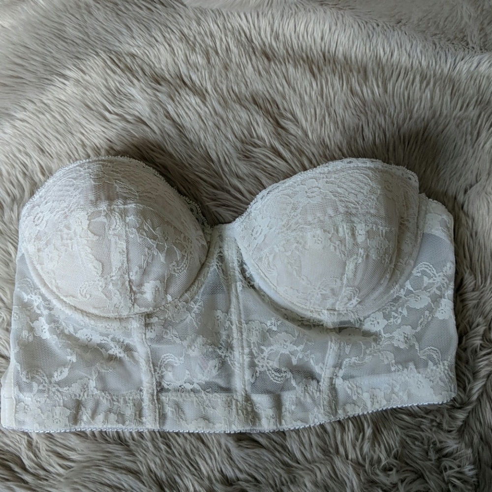 Forever 21 white lace bandeau bra